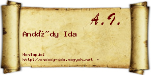 Andódy Ida névjegykártya