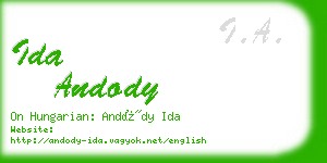 ida andody business card